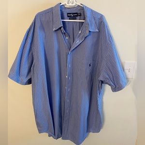 Ralph Lauren Blue stripped 3XL Tall button up Shirt